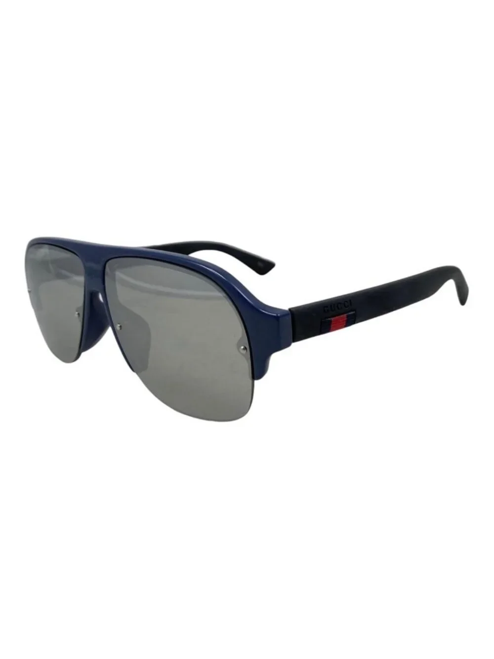Gucci Sunglasses Asian Fit Logo Navy Blue Black Eyewear